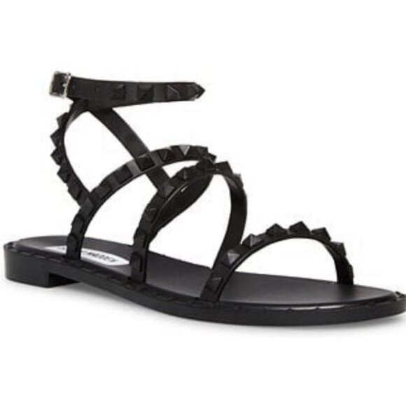 Steve Madden Travel-J Studded Jelly Flat Sandals. Women's Size 10 - Picture 1 of 6